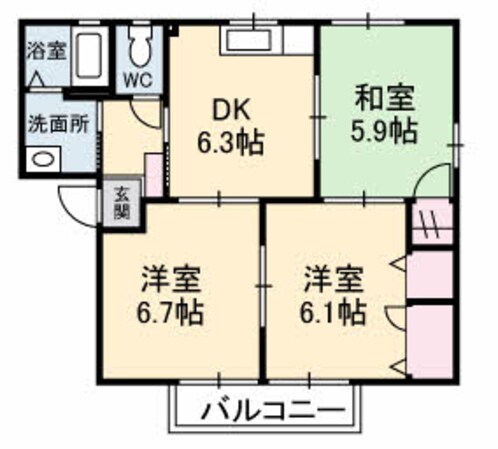 コーポ花美月 A棟の物件間取画像